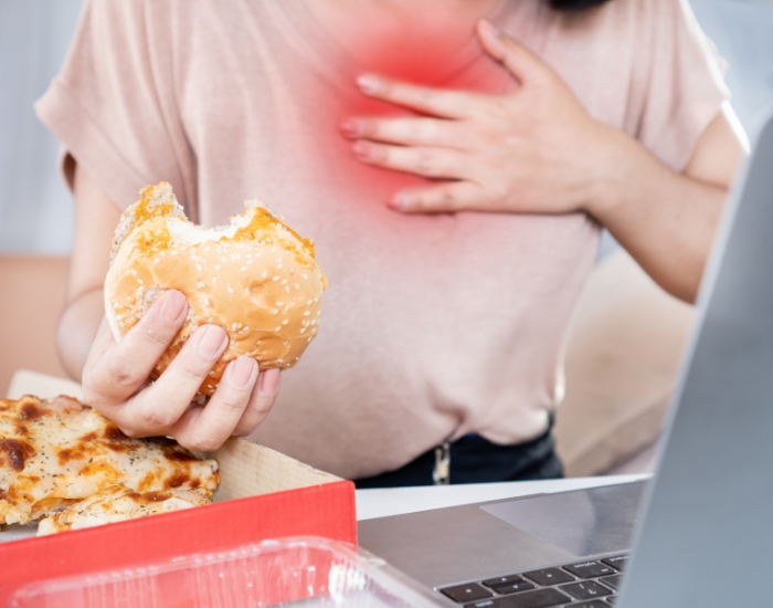 Acid reflux causing burning chest pain