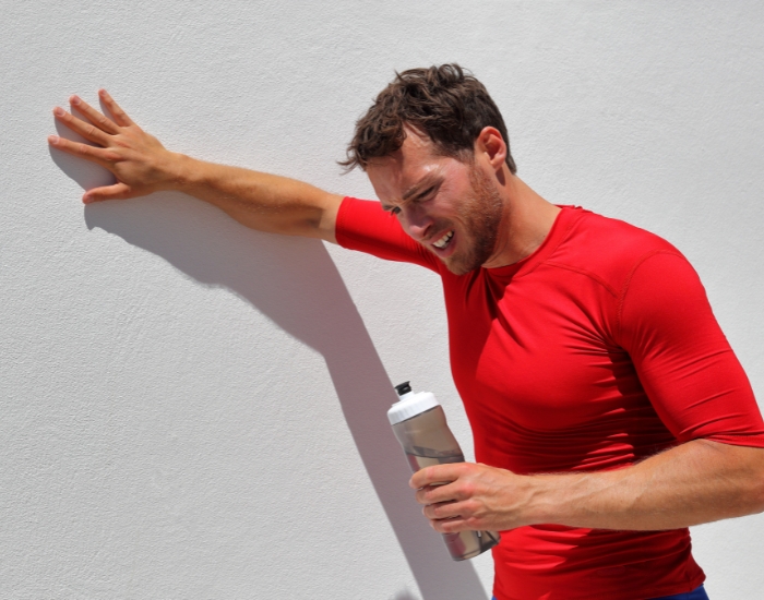Dehydration causing dizziness and weakness