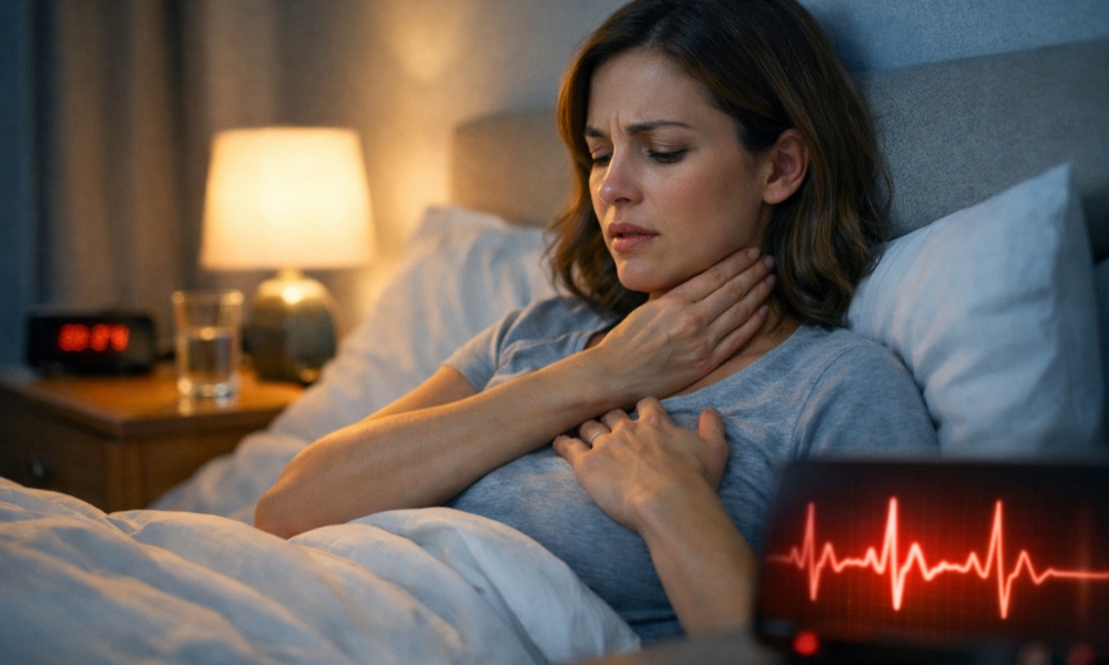 Patient with fast heart rate at rest being monitored on ECG in emergency room for heart racing symptoms